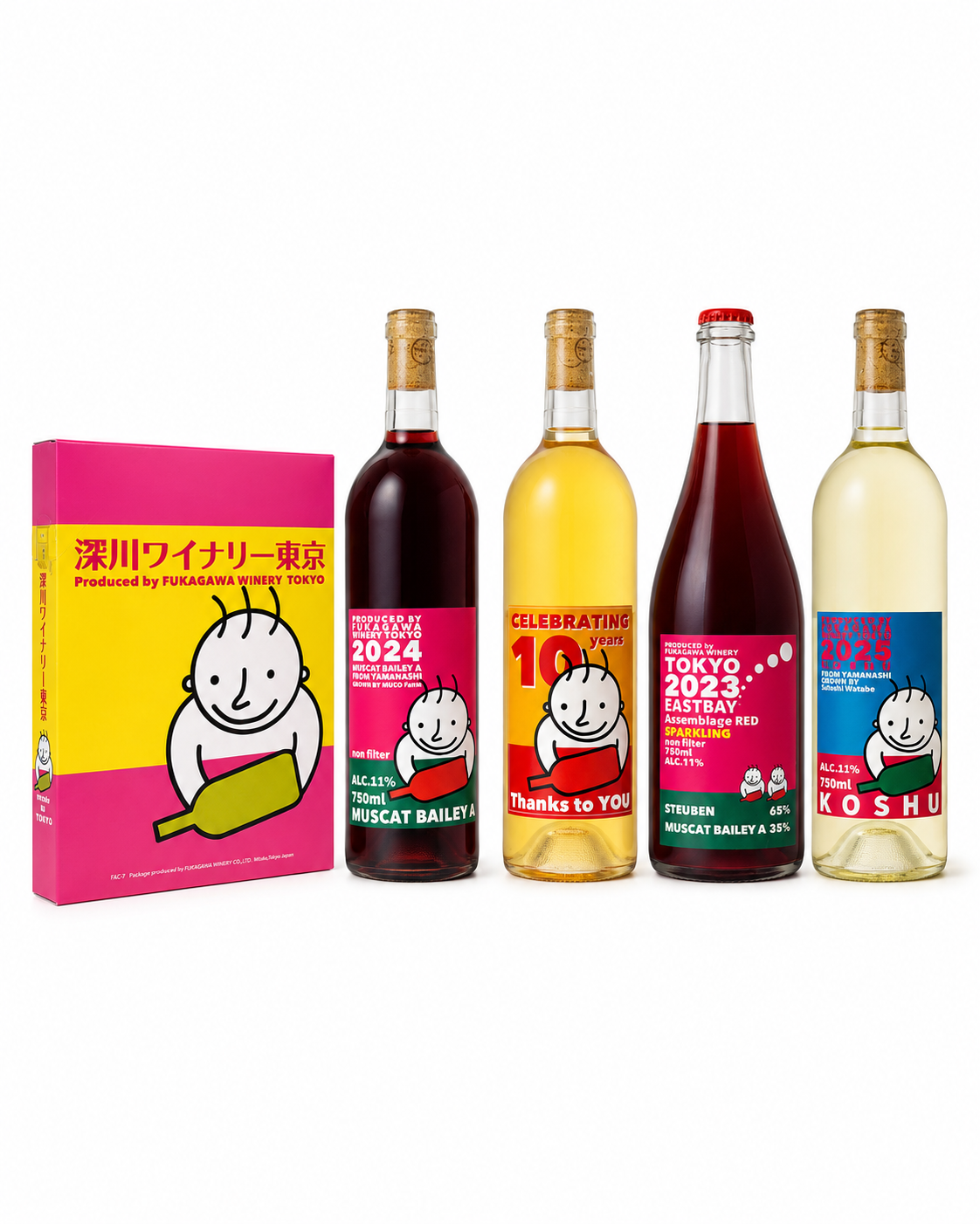 送料無料【祝10周年第2弾】数量限定 深川ワイナリー人気5本セット